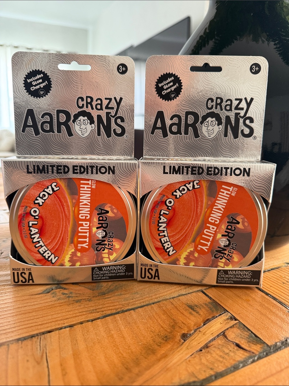 TWO 2 Crazy Aarons Orange Jack-O-Lantern Thinking Putty - Limited Edition